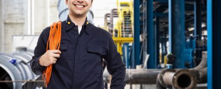 Portrait of an industrial worker in a factory