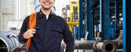 Portrait of an industrial worker in a factory