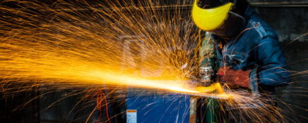A professional welder in a workshop after welder training
