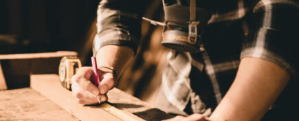 A Cabinetmaker in a workshop after cabinet-making training