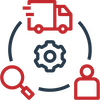 image of an icon showing supply chain process